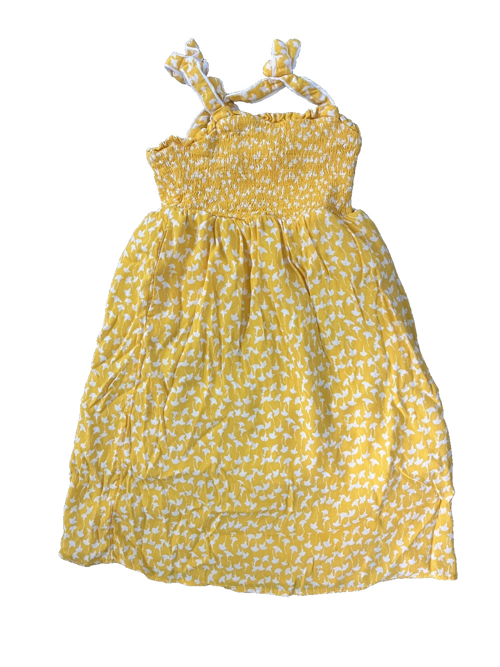 Juniors Girls Diane Von Furstenberg Size 6/7 Yellow Lined Sundress Colorful